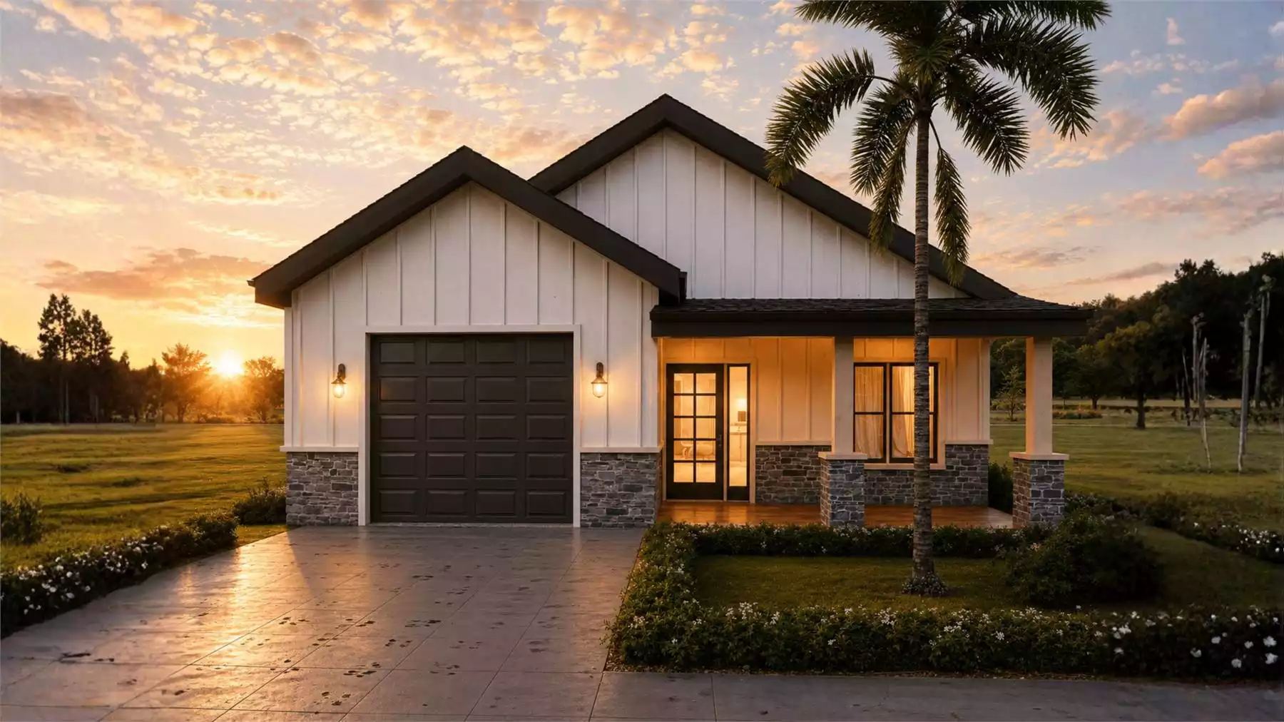 Stylish 3 Bedroom Modern Farmhouse Style House Plan 12874